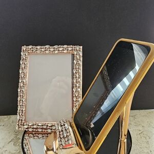 Rosegold Bling Picture Frame and Matching Cell Phone Holder